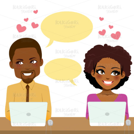 Love Work Couple Clipart Vector Illustration 04441