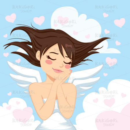 Lovely Angel Girl Clipart Vector Illustration 01250