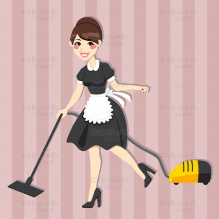 Lovely Housewife Maid Clipart Vector Illustration 00972