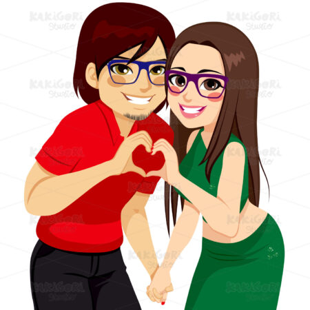 Lovers Hands Heart Shape Clipart Vector Illustration 02527