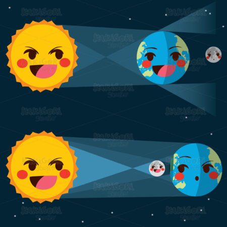 Lunar And Solar Eclipse Clipart Vector Illustration 03447
