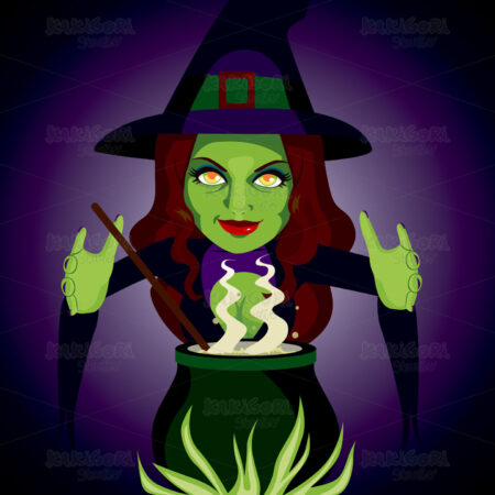 Magic Cauldron Witch Clipart Vector Illustration 01768