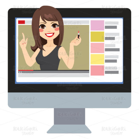 Make Up Video Blogger Clipart Vector Illustration 04471