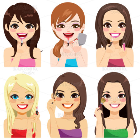 Make up Woman Collection Clipart Vector Illustration 04481