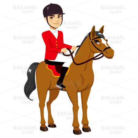 Male Horse Rider Clipart Vector Illustration 02961