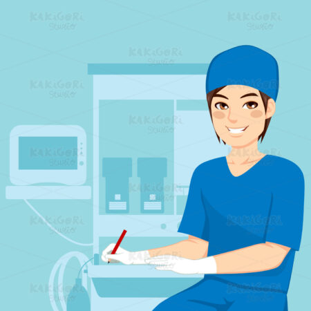 Male Nurse Working Clipart Vector Illustration 01789