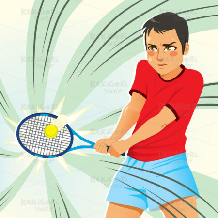 Male Tennis Player Clipart Vector Illustration 04375