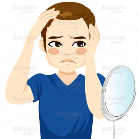 Male Worried Hair Loss Clipart Vector Illustration 02751