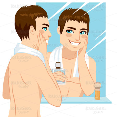 Man Applying After Shave Clipart Vector Illustration 02141