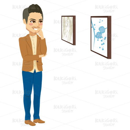 Man Art Gallery Clipart Vector Illustration 03501