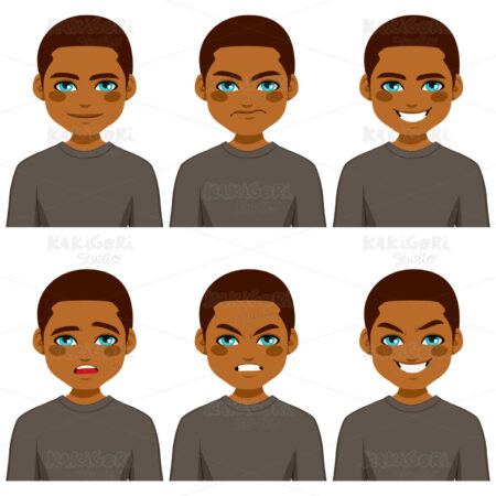 Man Avatar Expressions Clipart Vector Illustration 02595