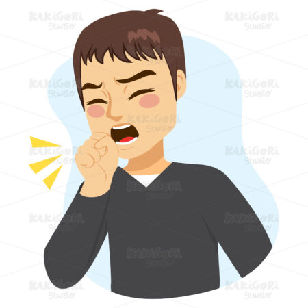 Man Coughing Clipart Vector Illustration 03265