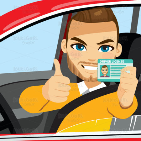Man Driver License Clipart Vector Illustration 04510