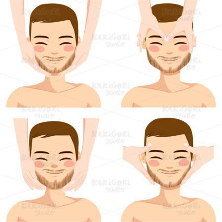 Man Facial Massage Clipart Vector Illustration 02712