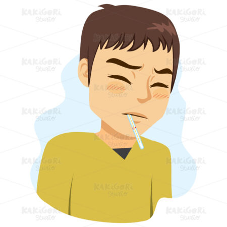 Man Fever Symptom Clipart Vector Illustration 03915