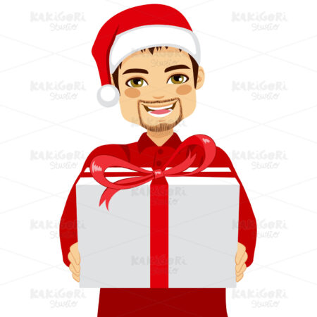 Man Gift Giving Clipart Vector Illustration 03179