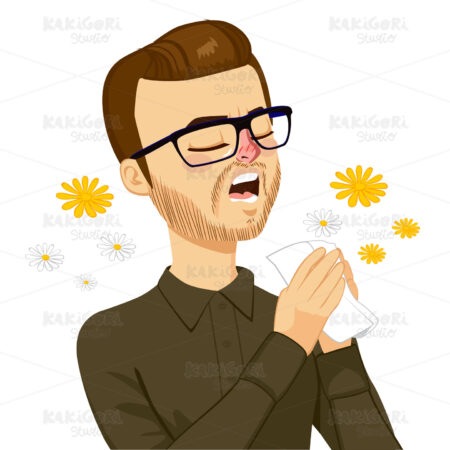 Man Going To Sneeze Clipart Vector Illustration 02013