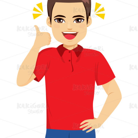 Man Good Sign Thumb Up Clipart Vector Illustration 05038