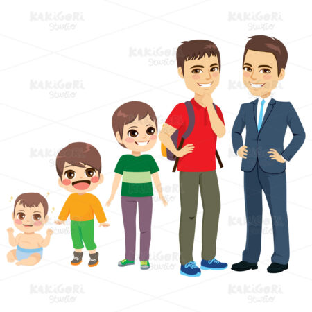 Man Growing Stages Clipart Vector Illustration 04404