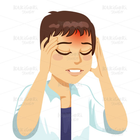 Man Having Headache Clipart Vector Illustration 01243