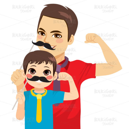 Man Kid Mustache Mask Clipart Vector Illustration 04274
