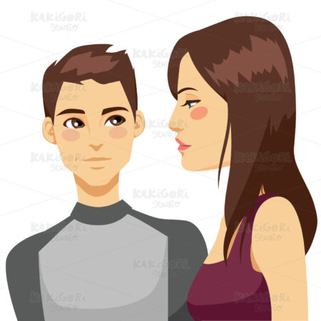 Man Looking Woman Clipart Vector Illustration 01764