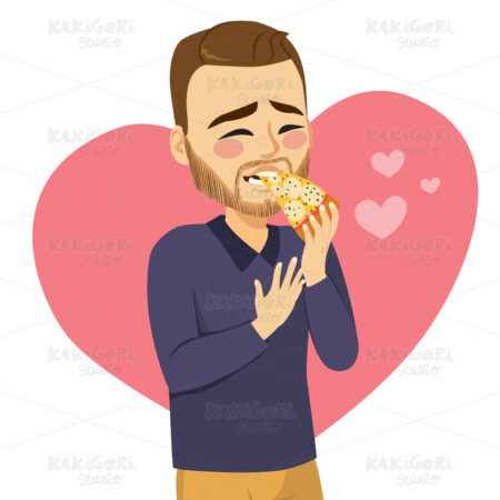 Man Love Pizza Clipart Vector Illustration 04743