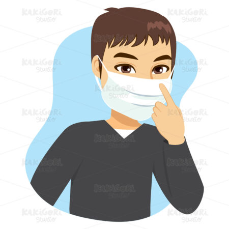 Man Medical Mask Clipart Vector Illustration 03273