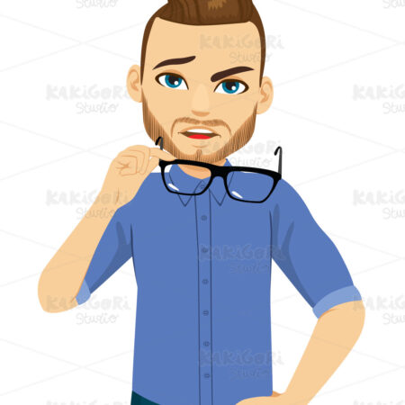 Man Not Understanding Perplex Clipart Vector Illustration 05127