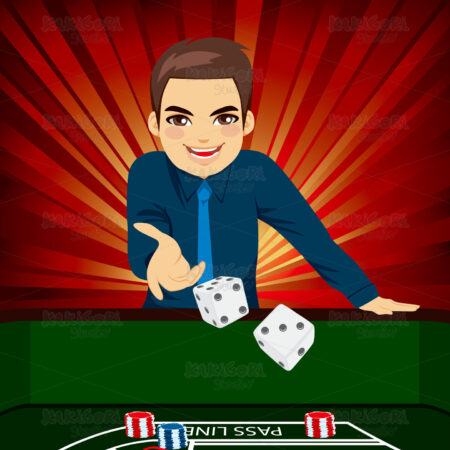 Man Playing Craps Clipart Vector Illustration 01693
