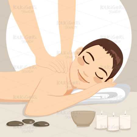 Man Relaxing Massage Spa Clipart Vector Illustration 01283