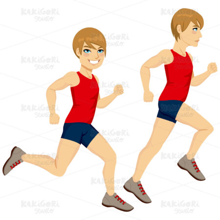 Man Running Poses Clipart Vector Illustration 01423