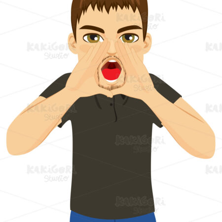 Man Shouting Out Loud Clipart Vector Illustration 05036
