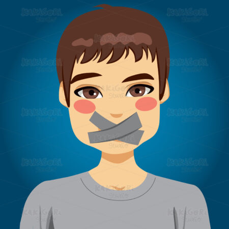 Man Silenced Mouth Clipart Vector Illustration 01574