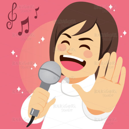 Man Singing Happy Clipart Vector Illustration 03989