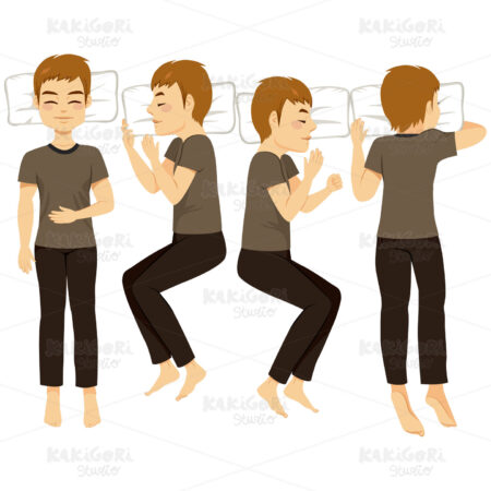 Man Sleeping Poses Clipart Vector Illustration 03021