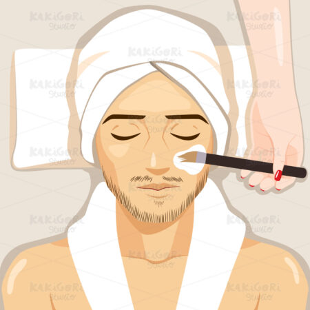 Man Spa Treatment Clipart Vector Illustration 03881