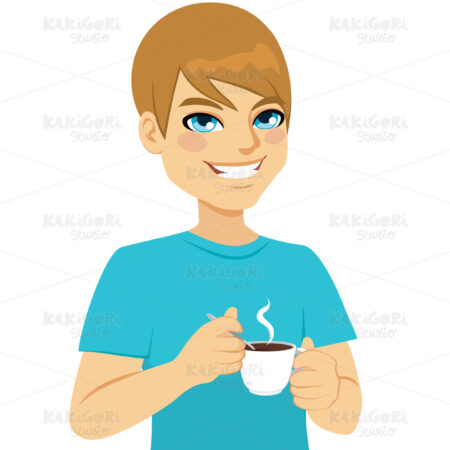 Man Taking Coffee Clipart Vector Illustration 02862
