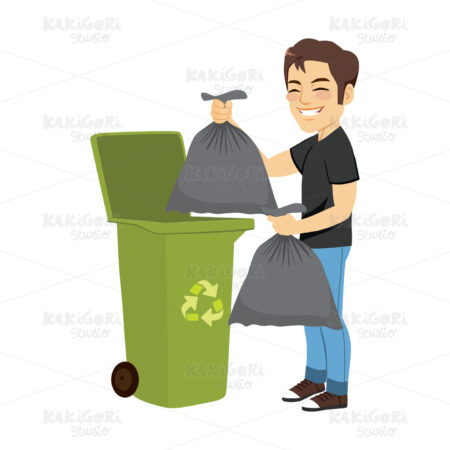Man Throwing Trash Clipart Vector Illustration 04126