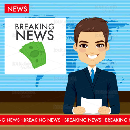 Man Tv Newscaster Clipart Vector Illustration 02687