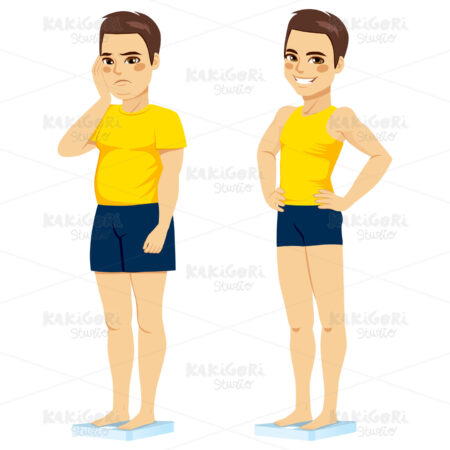 Man Weight Scale Clipart Vector Illustration 02854