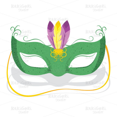 Mardi Gras Mask Clipart Vector Illustration 03348