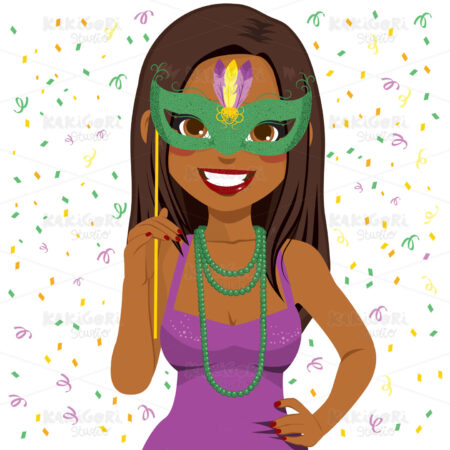 Mardi Gras Woman Clipart Vector Illustration 03347