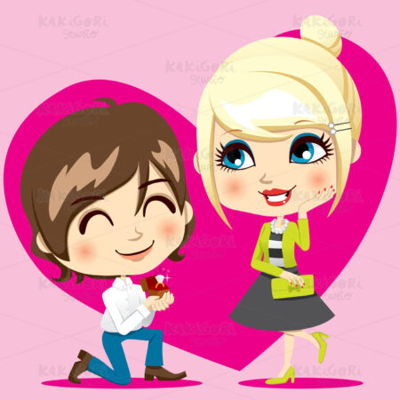 Marriage Proposal Clipart Vector Illustration 00800