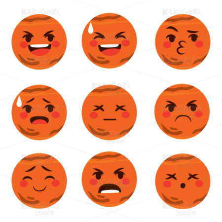 Mars Emoji Expressions Clipart Vector Illustration 03469