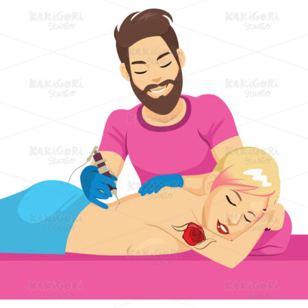 Master Making Tattoo Clipart Vector Illustration 04632