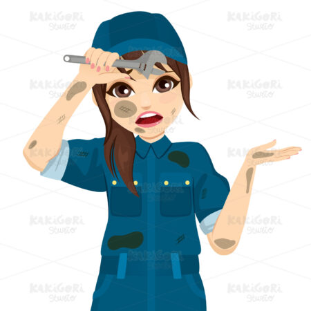 Mechanic Tired Exhausted Clipart Vector Illustration 04933