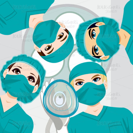Medical Team Working Clipart Vector Illustration 01796