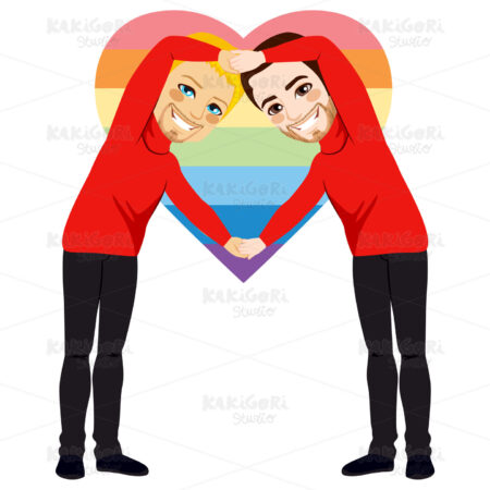 Men Heart Arms Symbol Clipart Vector Illustration 02526