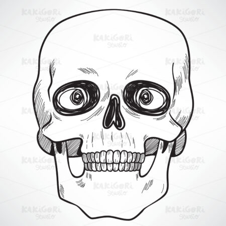Menacing Skull Clipart Vector Illustration 03763